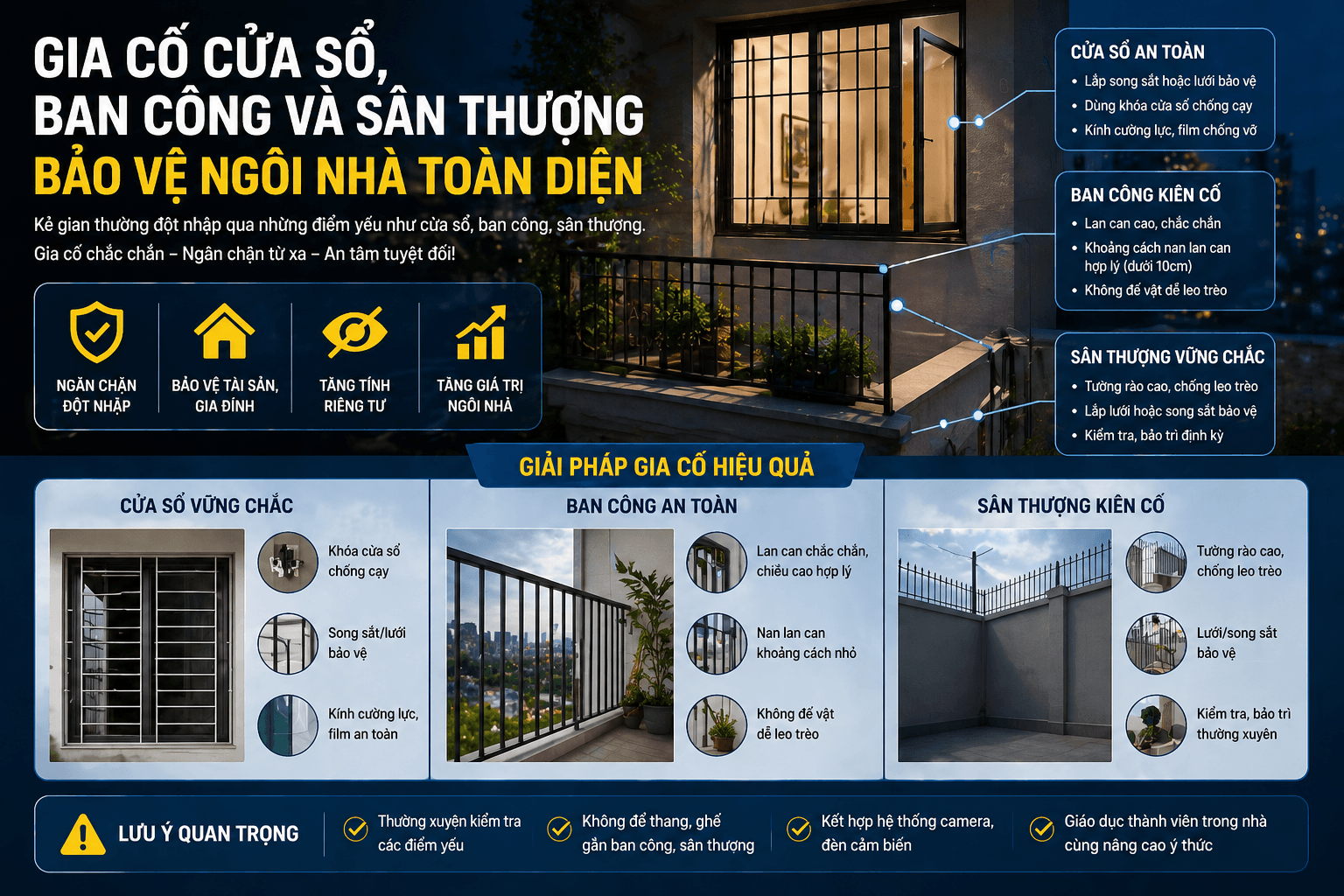 Gia Cố Cửa Sổ, Ban Công Và Sân Thượng