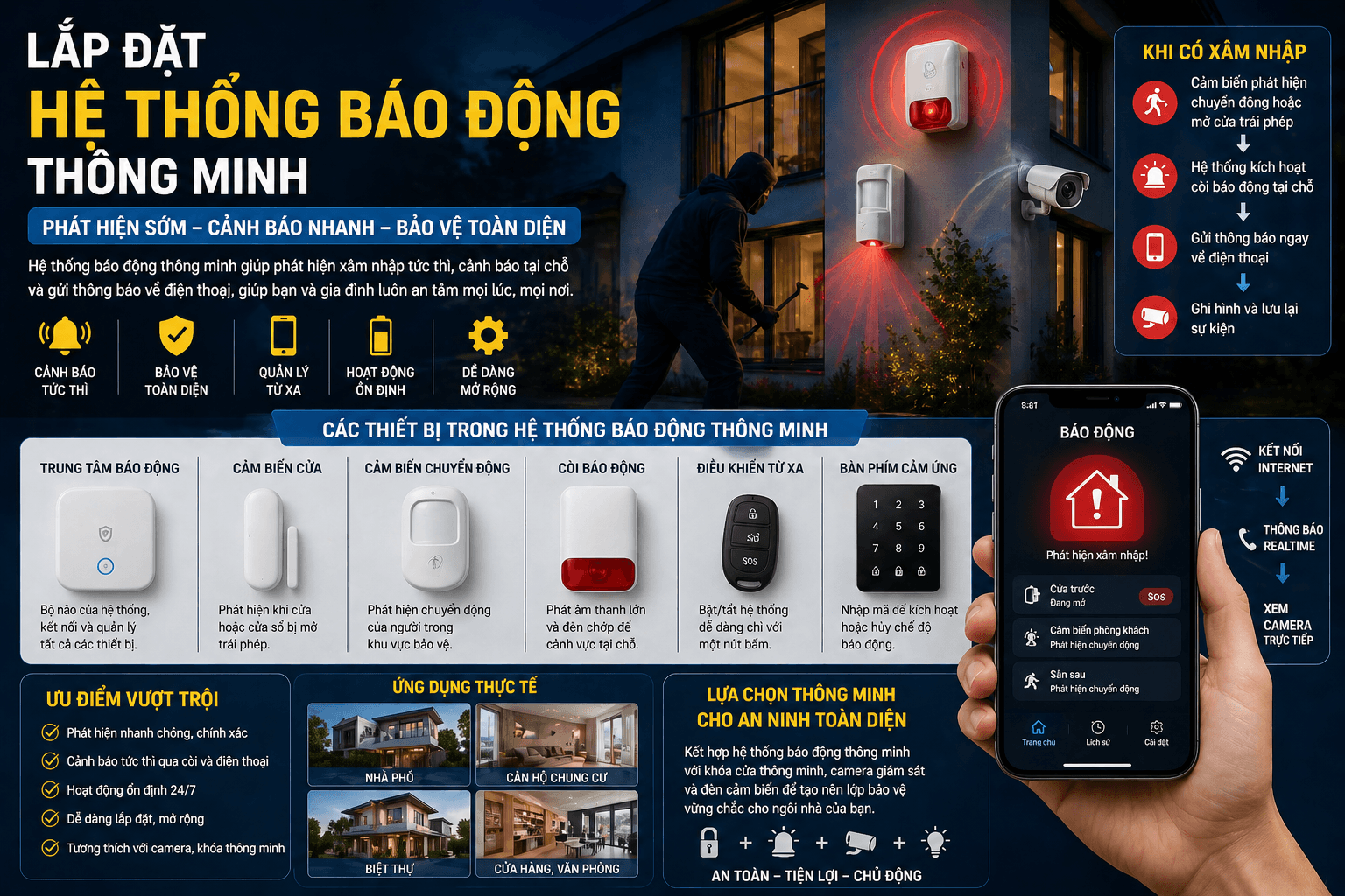 Lắp Đặt Hệ Thống Báo Động Thông Minh