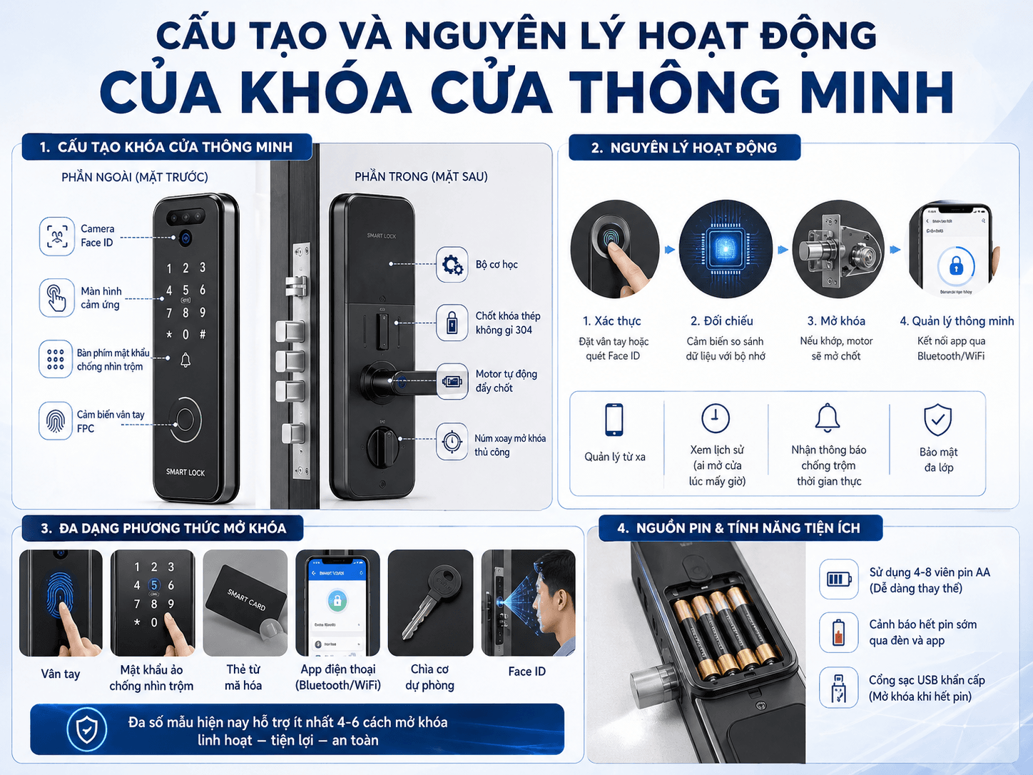 Cấu Tạo Và Nguyên Lý Hoạt Động Của Khóa Cửa Thông Minh