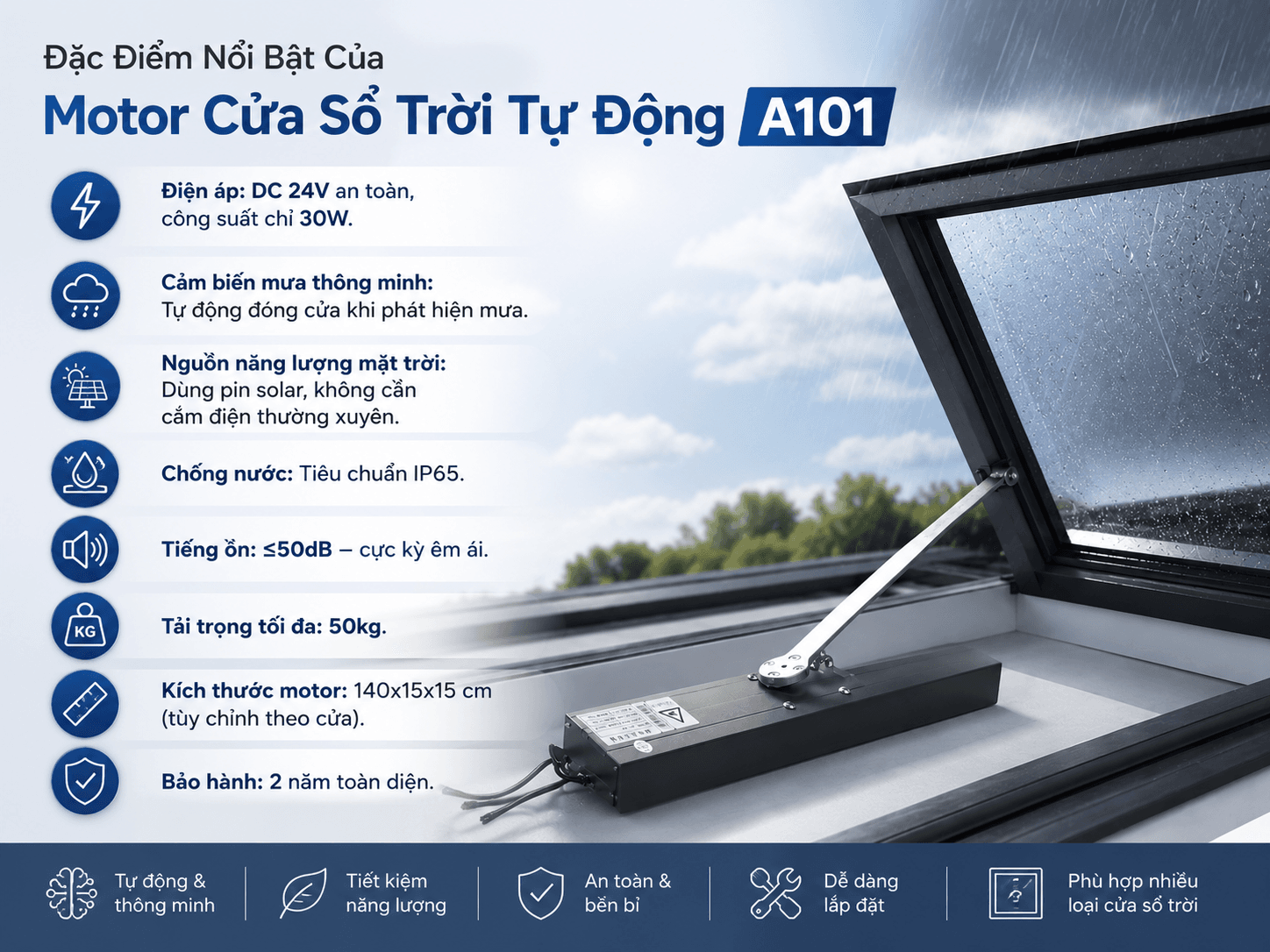 Đặc Điểm Nổi Bật Của Motor Cửa Sổ Trời Tự Động A101