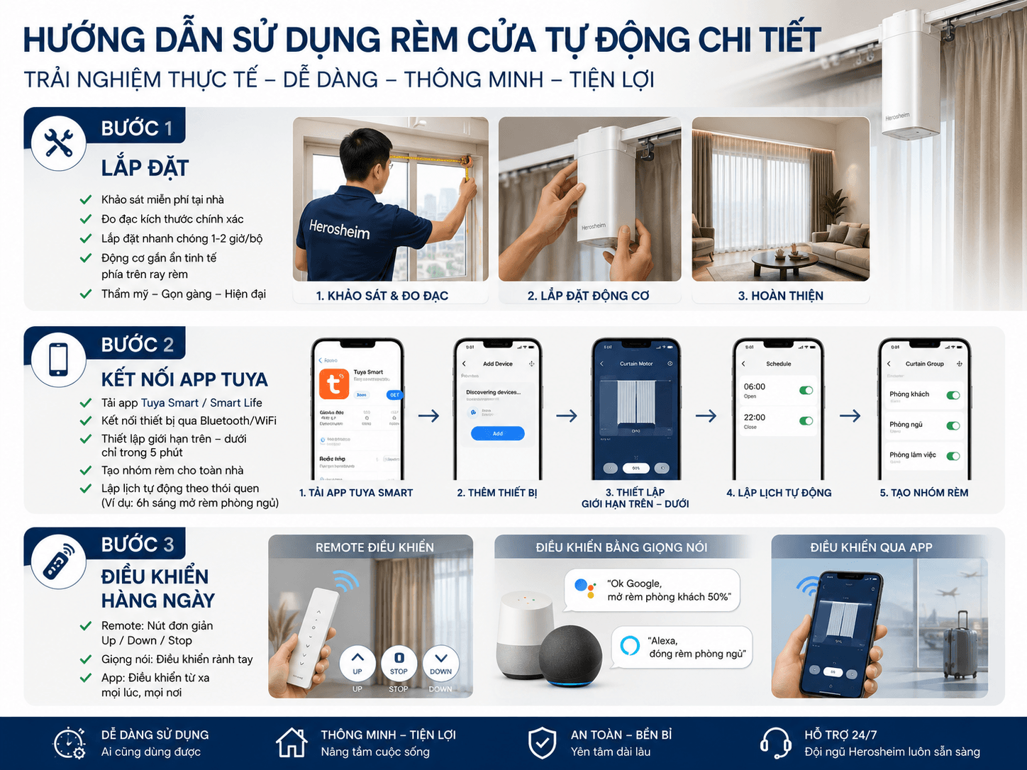 Hướng Dẫn Sử Dụng Rèm Cửa Tự Động Chi Tiết