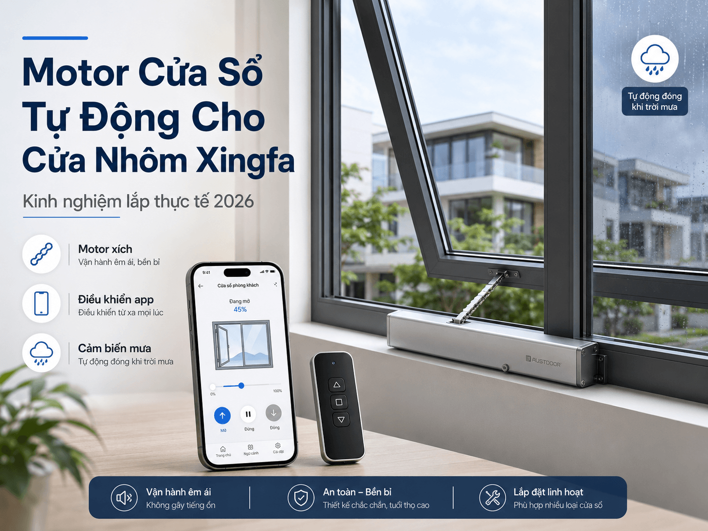 Motor cửa sổ tự động cho cửa nhôm Xingfa Được Không?