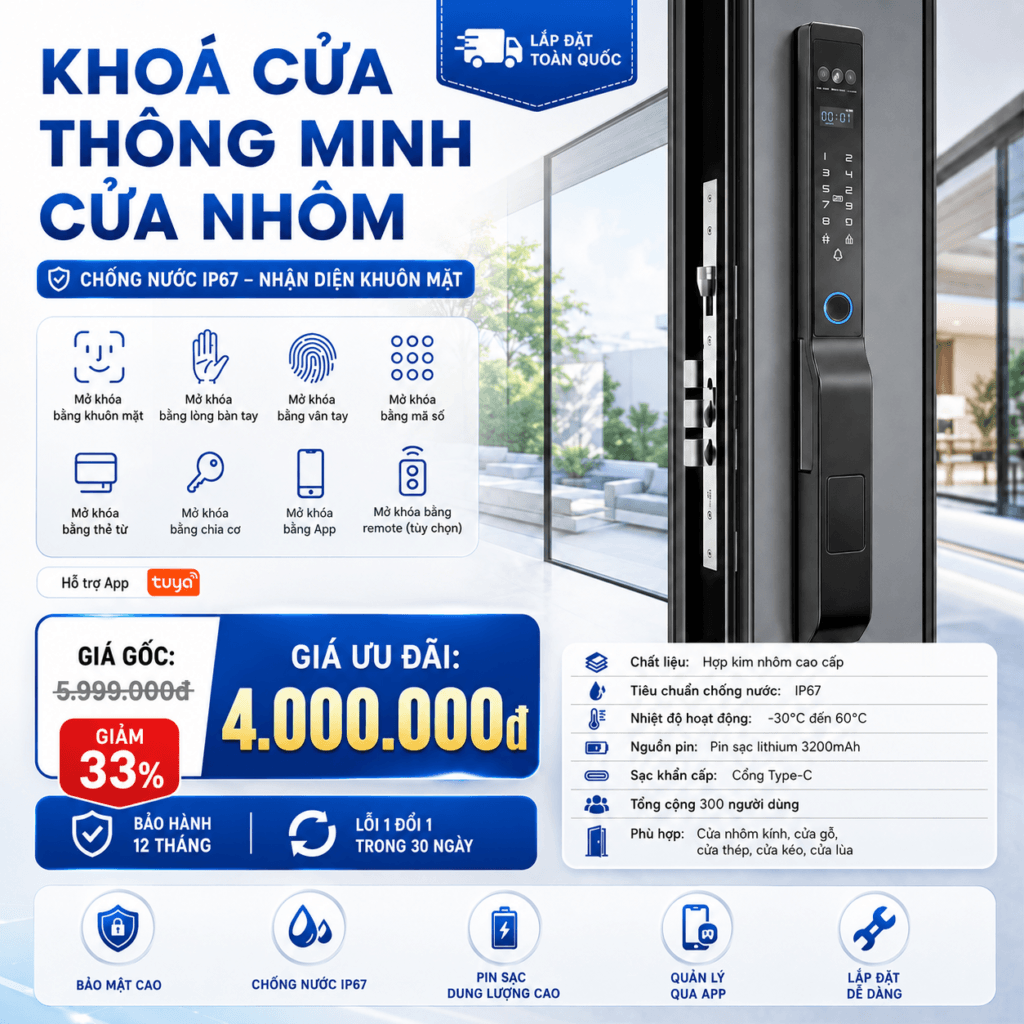 Herosheim H3: thân hẹp cho cửa nhôm, nhiều phương thức sinh trắc học