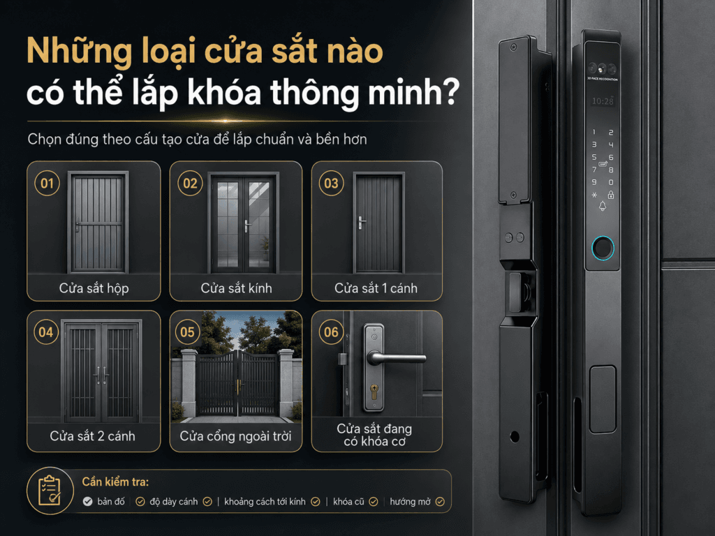 Những loại cửa sắt nào có thể lắp khóa thông minh?
