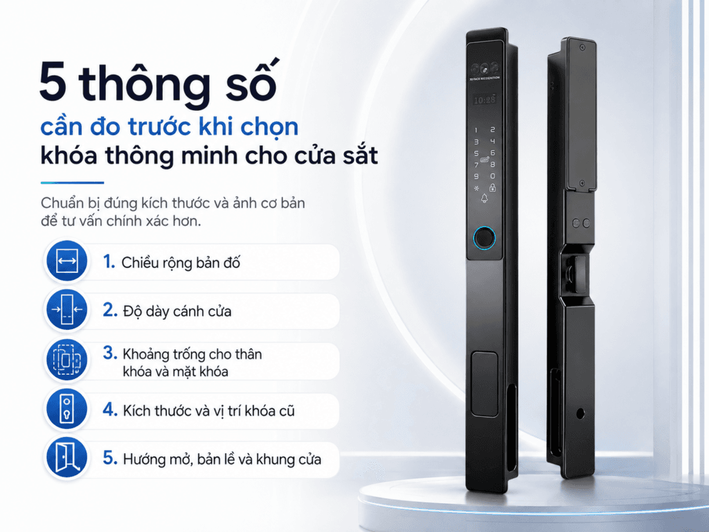 5 thông số cần đo trước khi chọn khóa thông minh cho cửa sắt