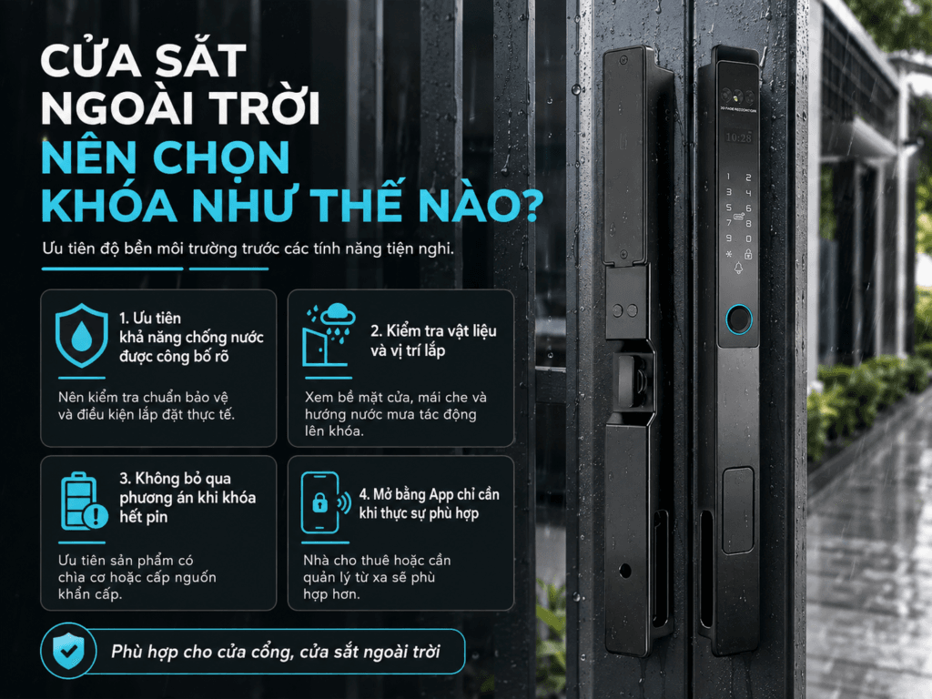 Cửa sắt ngoài trời nên chọn khóa như thế nào?
